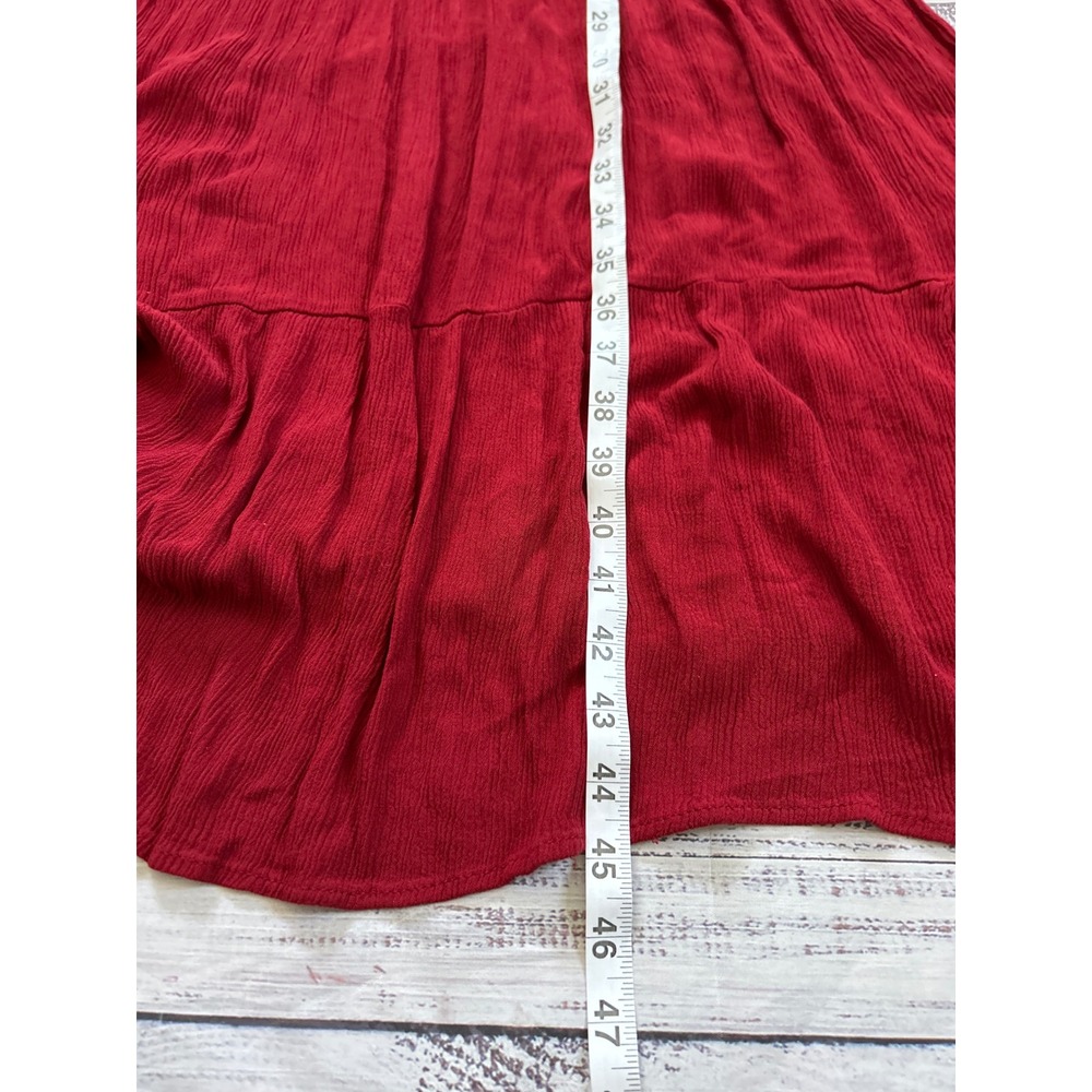 Knox Rose Maxi Dress Women XL Red Embroidered Boho Tiered Long Sleeve XL - Picture 6 of 7